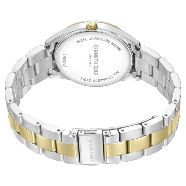 Kenneth Cole Quartz Analog Green Dial Watch for Women with Two Toned Stainless Steel Strap