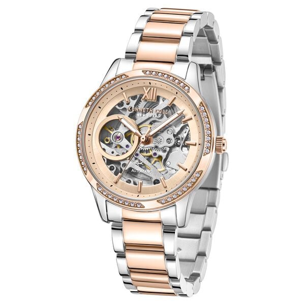 Kenneth Cole Automatic Watch for Women with Rose Gold Dial Rose Gold Colour Stainless Steel Strap