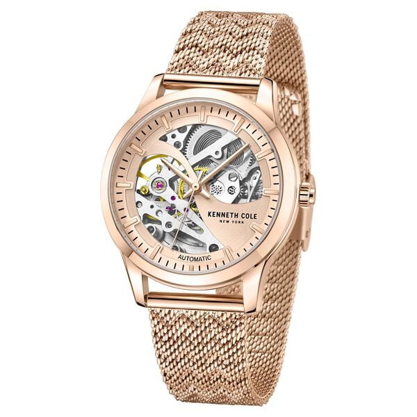 Kenneth Cole Automatic Watch for Women with Rose Gold Dial Rose Gold Colour Stainless Steel Strap