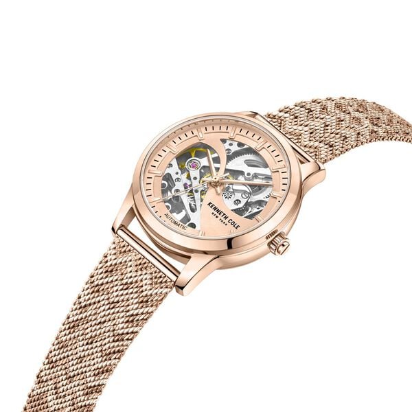 Kenneth Cole Automatic Watch for Women with Rose Gold Dial Rose Gold Colour Stainless Steel Strap