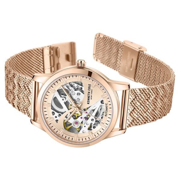 Kenneth Cole Automatic Watch for Women with Rose Gold Dial Rose Gold Colour Stainless Steel Strap