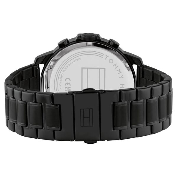 Tommy Hilfiger Quartz Multifunction Watch for Men Black Dial with Stainless Steel Strap