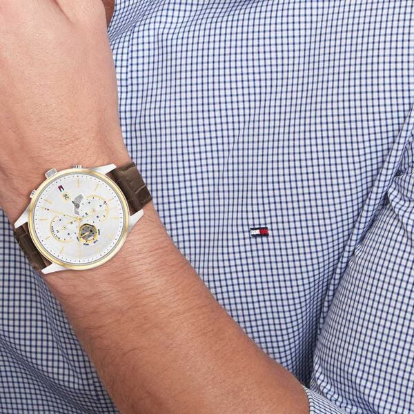 Tommy Hilfiger Brown Colour Leather Strap Watch TH1710501