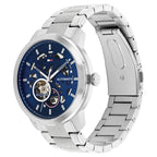 Tommy Hilfiger Automatic Blue Dial Watch for Men with Silver Stainless Steel Strap