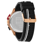 Tommy Hilfiger Quartz Chronograph Black Dial Black Silicone Strap Watch for Men