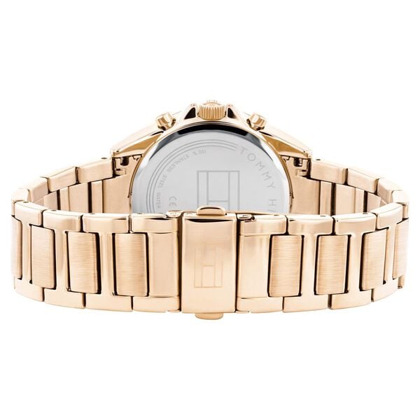 Tommy Hilfiger Quartz Multifunction Watch for Women with Blue Dial Golden Colour Stainless Steel Strap