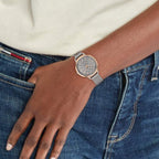 Tommy Hilfiger Quartz Analog Grey Dial Watch for Women with Stainless Steel Strap