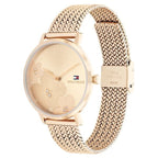 Tommy Hilfiger Quartz Analog Watch for Women with Rose Gold Dial Golden Colour Stainless Steel Strap