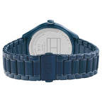 Tommy Hilfiger Quartz Analog with Day and Date Blue Dial Watch for Women with Blue Stainless Steel Strap