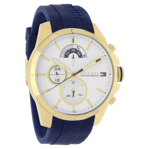 Tommy Hilfiger Quartz Multifunction Watch for Men White Dial with Silicone Strap
