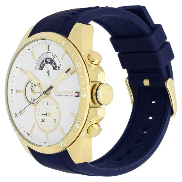 Tommy Hilfiger Quartz Multifunction Watch for Men White Dial with Silicone Strap
