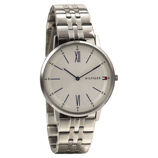 Tommy Hilfiger Quartz Analog Watch for Men White Dial with Stainless Steel Strap
