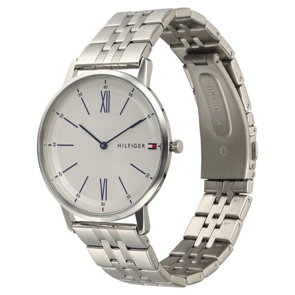 Tommy Hilfiger Quartz Analog Watch for Men White Dial with Stainless Steel Strap