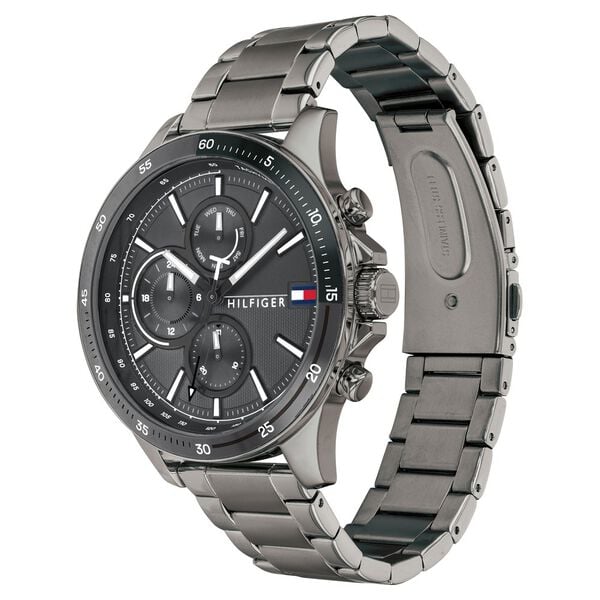 Tommy Hilfiger Quartz Multifunction Watch for Men Grey Dial with Stainless Steel Strap
