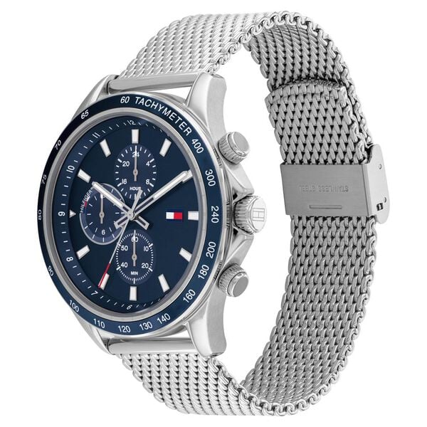 Tommy Hilfiger Quartz Multifunction Watch for Men Blue Dial with Stainless Steel Strap
