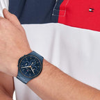 Tommy Hilfiger Quartz Multifunction Blue Dial Watch for Men with Stainless Steel Strap