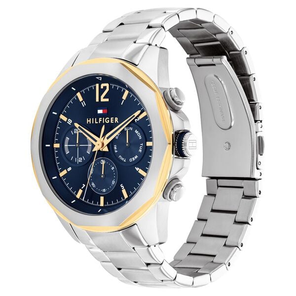 Tommy Hilfiger Quartz Analog Blue Dial Watch for Men with Stainless Steel Strap