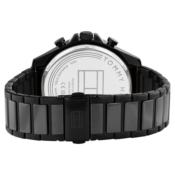 Tommy Hilfiger Quartz Multifunction Black Dial Watch for Men with Black Stainless Steel Strap