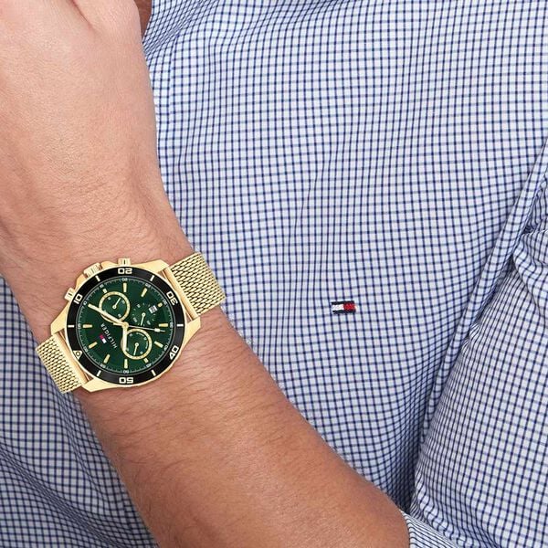 Tommy Hilfiger Quartz Multifunction Watch for Men with Green Dial