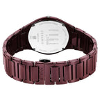Titan Edge Wine Ceramic Quartz Analog Maroon Dial Red Ceramic Strap Watch For Men