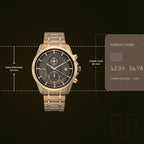 Titan Grandmaster Brown Dial Chronograph Stainless Steel Strap watch for Men