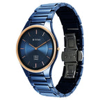 Titan Edge Bicolour Quartz Analog Blue Dial Blue Ceramic Strap Watch For Men