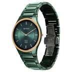 Titan Edge Bicolour Quartz Analog Green Dial And Green Ceramic Strap Watch For Men