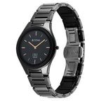 Titan Edge Ceramic Quartz Analog Black Dial Black Ceramic Strap Watch For Women