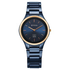 Titan Edge Bicolour Quartz Analog Blue Dial Blue Ceramic Strap Watch For Women