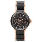 Titan Quartz Multifunction Black Dial Stainless Steel & Ceramic Strap Watch for Men