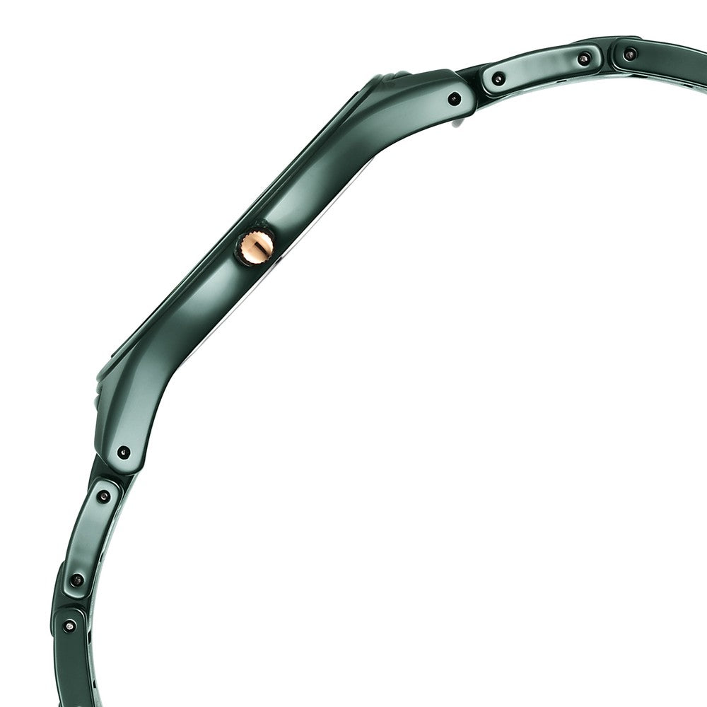 Titan Edge Ceramic Quartz in Glossy Green Dial Watch for Women