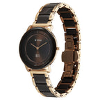 Titan Edge Purple Superheads Quartz Analog Brown Dial Rose Gold Steel And Ceramic Strap Watch For Women
