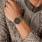 Titan Grandmaster Brown Dial Chronograph Stainless Steel Strap watch for Men